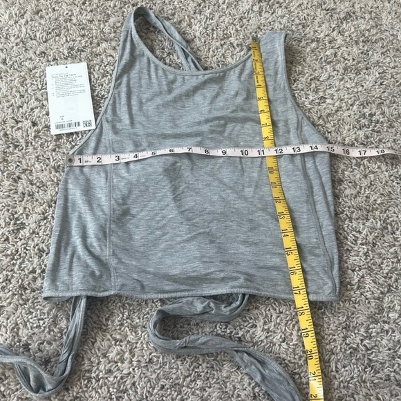 Lululemon Turn To Tie Tank Top Gray Size 6 Scoop Neck Cropped Modal Cotton - Picture 9 of 12